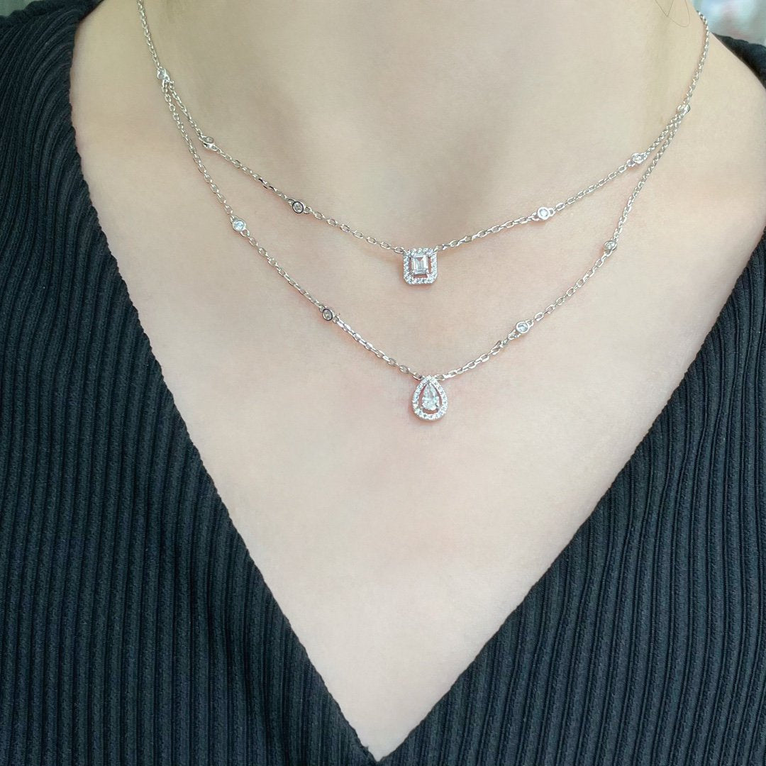 [⭐Corinne]MY TWIN 2 ROW DIAMOND NECKLACE