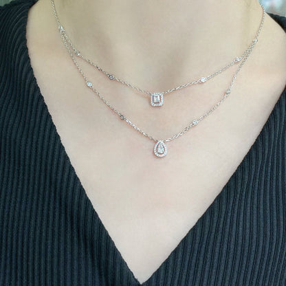 [⭐Corinne]MY TWIN 2 ROW DIAMOND NECKLACE