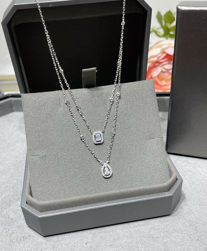[⭐Corinne]MY TWIN 2 ROW DIAMOND NECKLACE