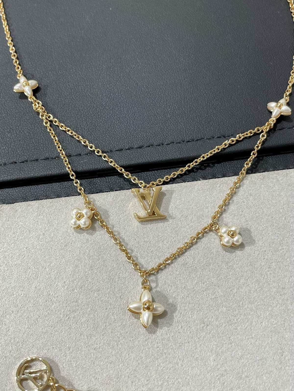[⭐Corinne]FLOWERGRAM GOLD MOP DOUBLE ROW NECKLACE