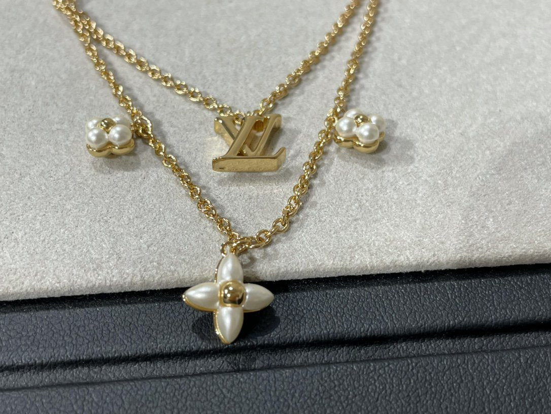 [⭐Corinne]FLOWERGRAM GOLD MOP DOUBLE ROW NECKLACE