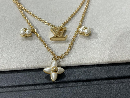 [⭐Corinne]FLOWERGRAM GOLD MOP DOUBLE ROW NECKLACE