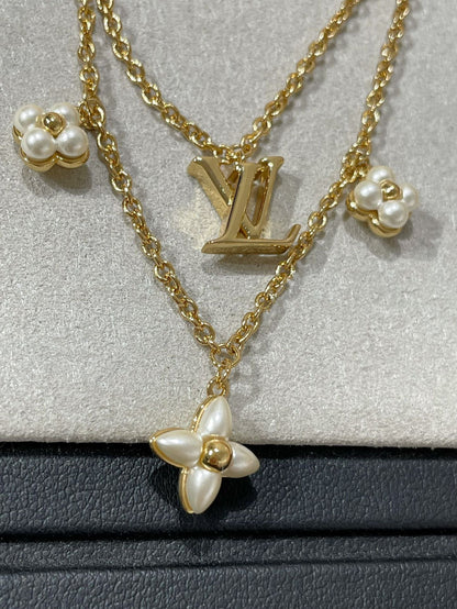 [⭐Corinne]FLOWERGRAM GOLD MOP DOUBLE ROW NECKLACE