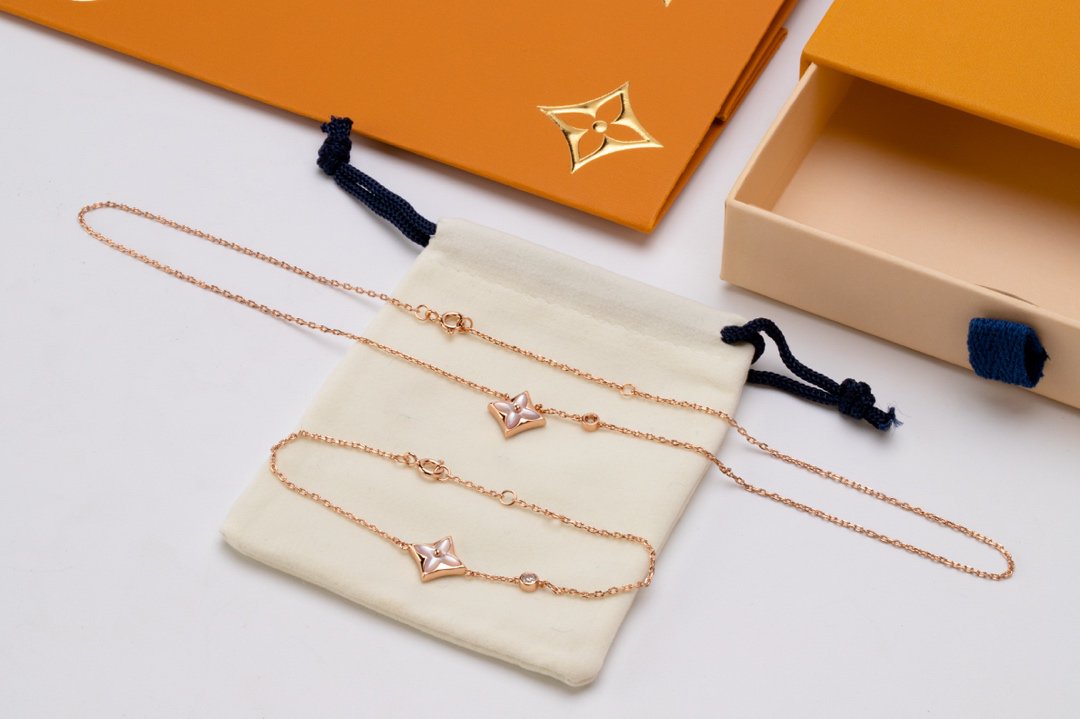 [⭐Corinne]STAR PINK MOP 1 DIAMOND PINK GOLD NECKLACE