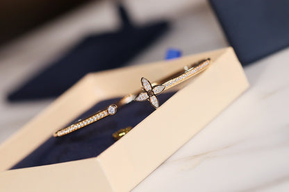 [⭐Corinne]IDYLLE GOLD OPEN BRACELET DIAMOND PAVED