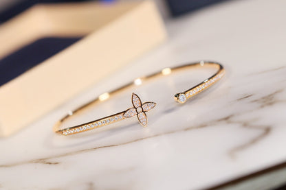 [⭐Corinne]IDYLLE GOLD OPEN BRACELET DIAMOND PAVED