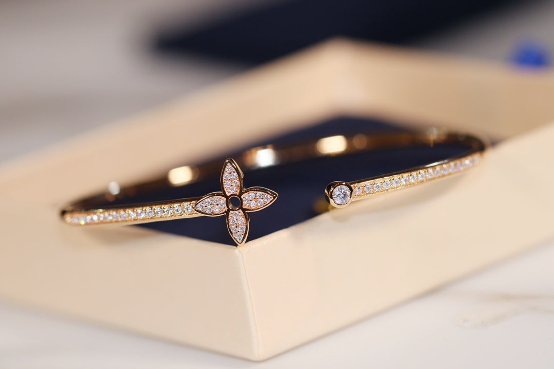 [⭐Corinne]IDYLLE GOLD OPEN BRACELET DIAMOND PAVED