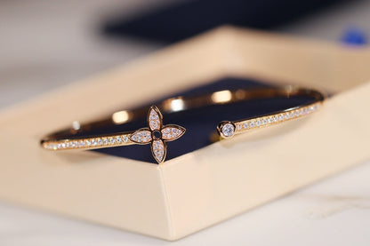 [⭐Corinne]IDYLLE GOLD OPEN BRACELET DIAMOND PAVED