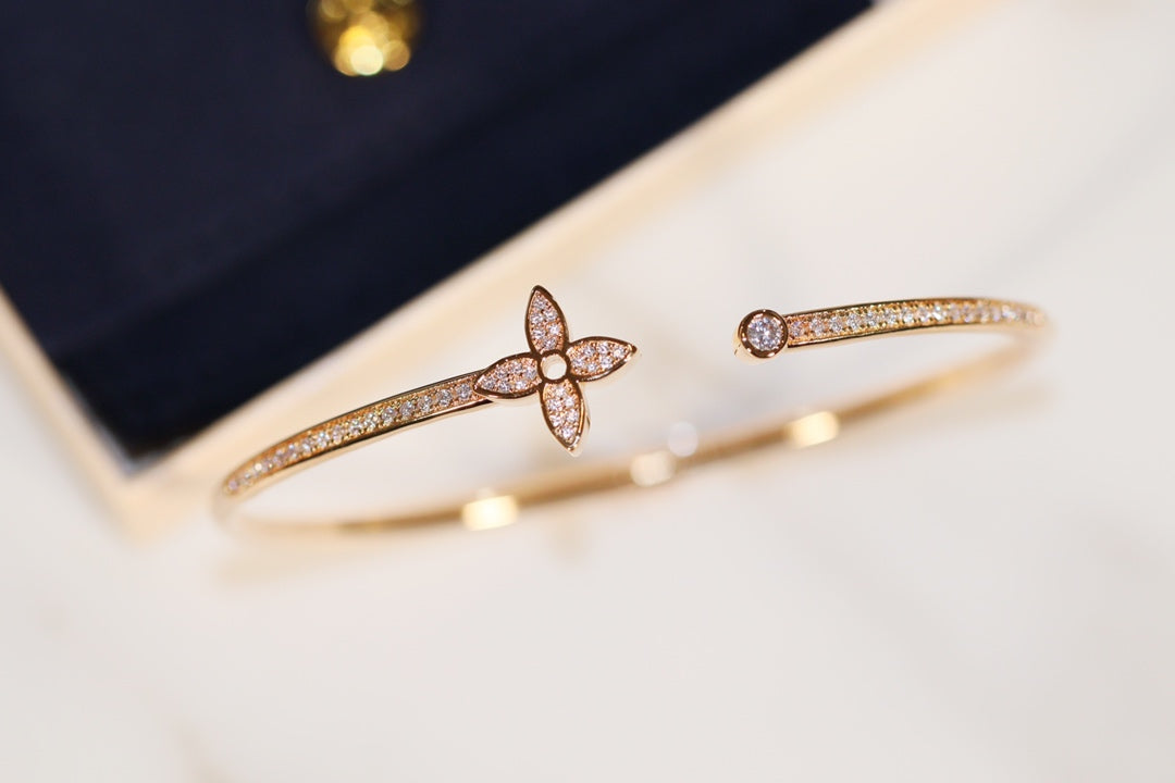 [⭐Corinne]IDYLLE GOLD OPEN BRACELET DIAMOND PAVED
