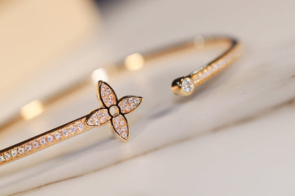 [⭐Corinne]IDYLLE GOLD OPEN BRACELET DIAMOND PAVED