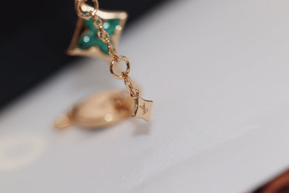 [⭐Corinne]STAR AND SUN 4 MOTIF PINK GOLD MALACHITE BRACELET