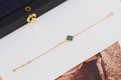[⭐Corinne]STAR AND SUN 4 MOTIF PINK GOLD MALACHITE BRACELET