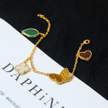 [⭐Corinne]LUCKY SPRING 5 MOTIF GOLD BRACELET