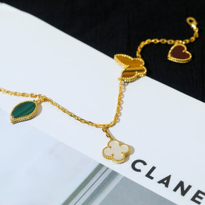 [⭐Corinne]LUCKY SPRING 5 MOTIF GOLD BRACELET