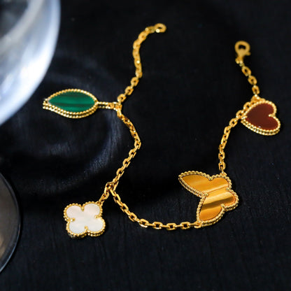 [⭐Corinne]LUCKY SPRING 5 MOTIF GOLD BRACELET