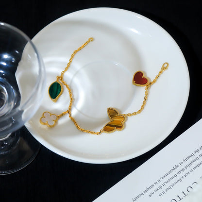 [⭐Corinne]LUCKY SPRING 5 MOTIF GOLD BRACELET