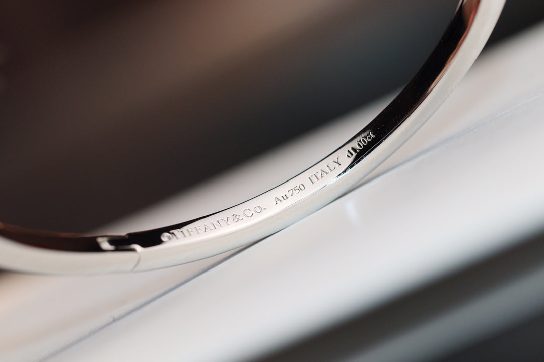 [Corinne]NARROW T1 HINGED BANGLE DIAMOND SILVER