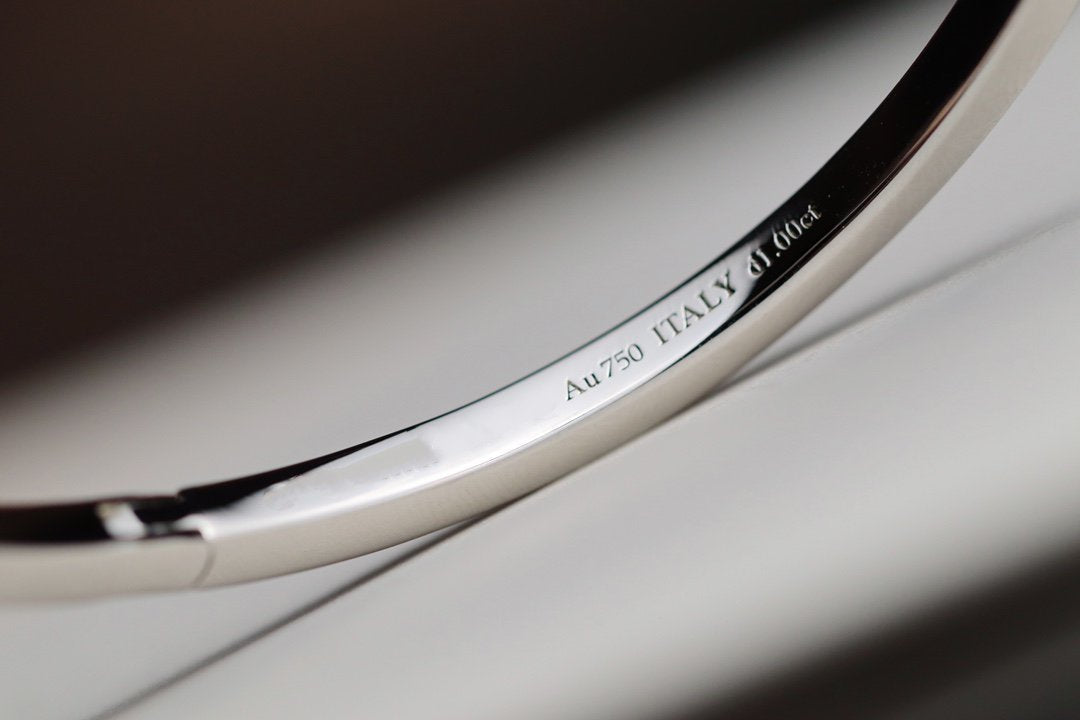 [Corinne]NARROW T1 HINGED BANGLE DIAMOND SILVER