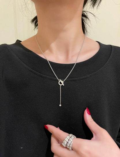 [⭐Corinne]FINESSE SILVER DIAMOND NECKLACE
