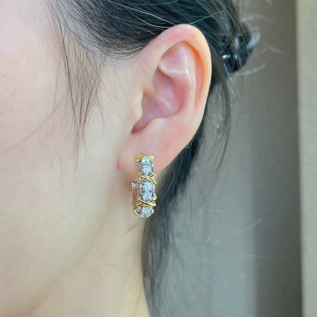 [Corinne]SCHLUMBERGER GOLD DIAMOND EARRINGS