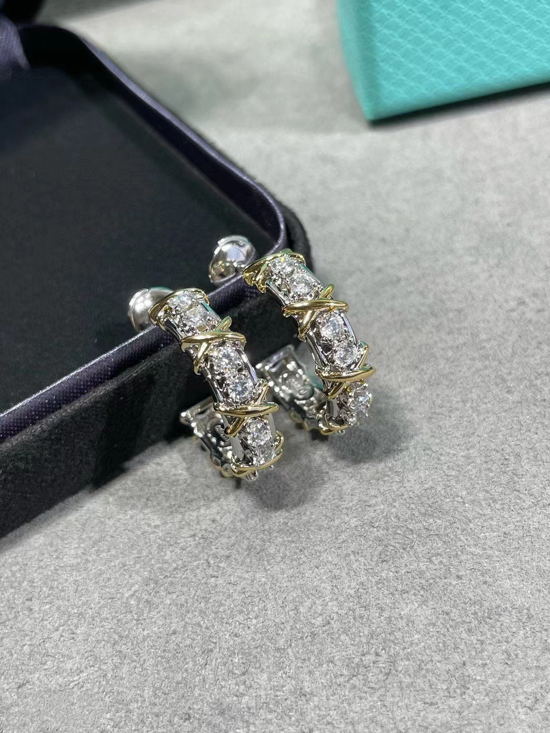 [Corinne]SCHLUMBERGER GOLD DIAMOND EARRINGS