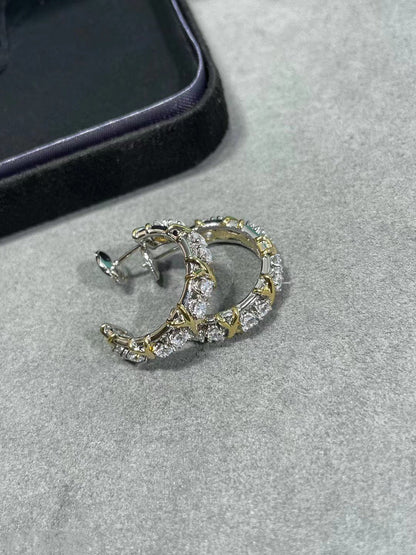 [Corinne]SCHLUMBERGER GOLD DIAMOND EARRINGS