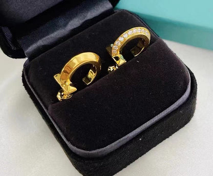 [Corinne]T1 HOOP DIAMOND EARRINGS