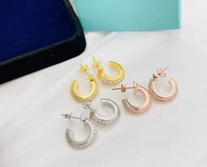 [Corinne]T1 HOOP DIAMOND EARRINGS