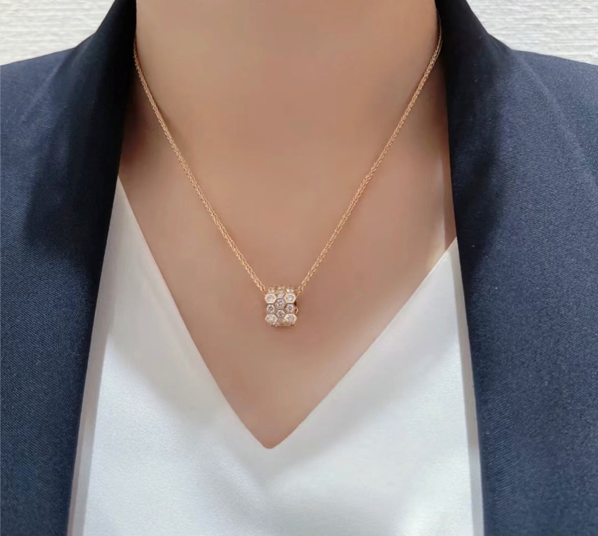 [⭐Corinne]BEE LOVE DIAMOND PAVED 3 ROW NECKLACE