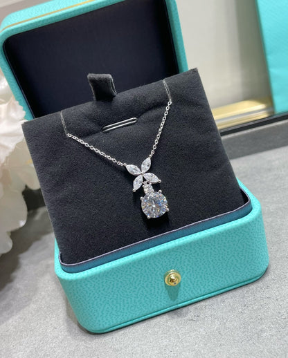 [Corinne]VICTORIA PENDANT SILVER DIAMOND NECKLACE