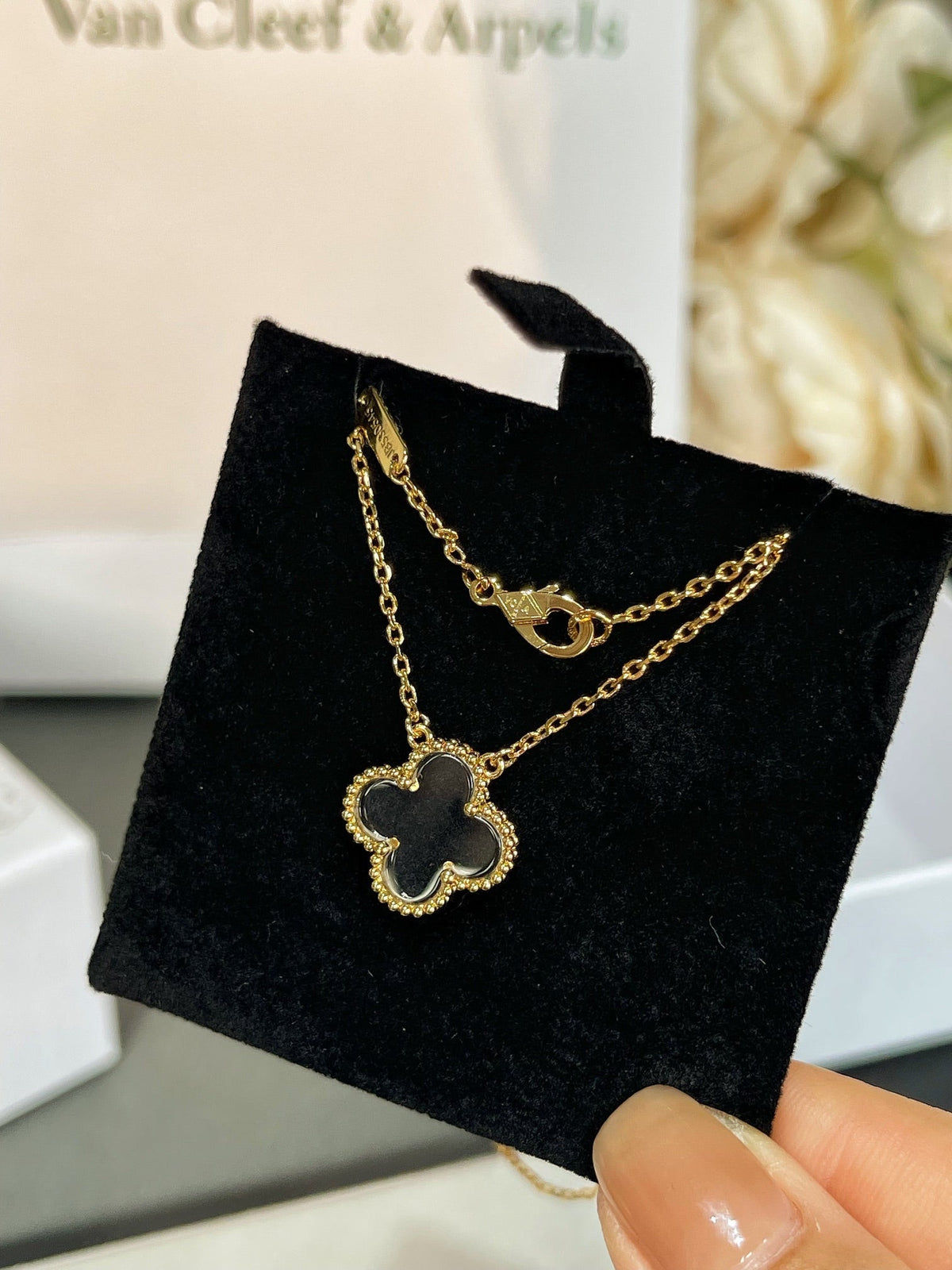 [⭐Corinne]CLOVER ROCK CRYSTAL ROSE GOLD NECKLACE