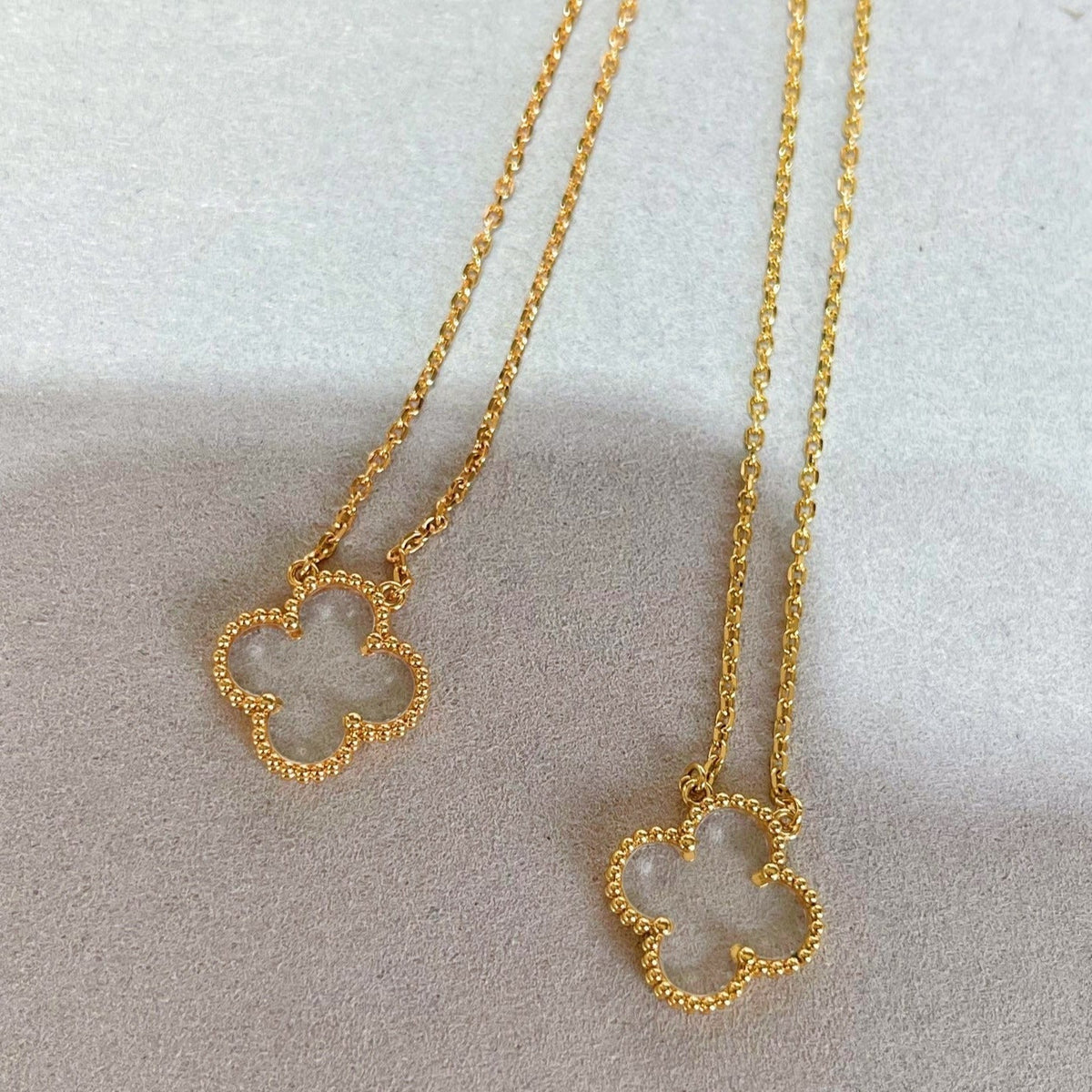 [⭐Corinne]CLOVER ROCK CRYSTAL ROSE GOLD NECKLACE