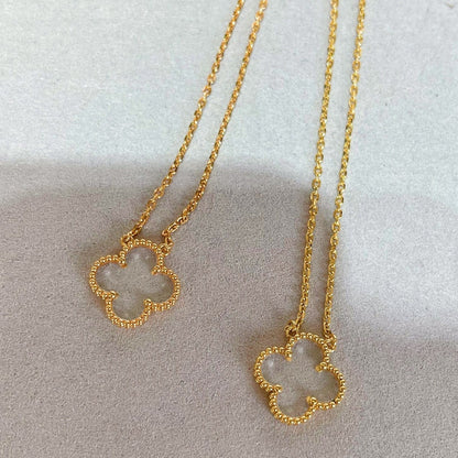 [⭐Corinne]CLOVER ROCK CRYSTAL ROSE GOLD NECKLACE