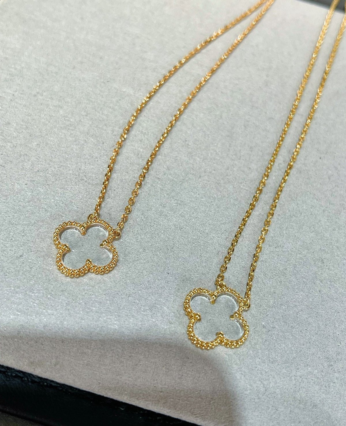 [⭐Corinne]CLOVER ROCK CRYSTAL ROSE GOLD NECKLACE
