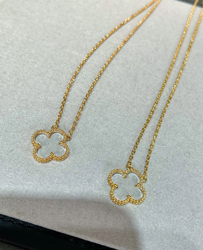 [⭐Corinne]CLOVER ROCK CRYSTAL ROSE GOLD NECKLACE