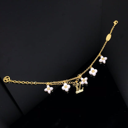 [⭐Corinne]LOGO 6 MOTIF STAR AND SUN GOLD BRACELET