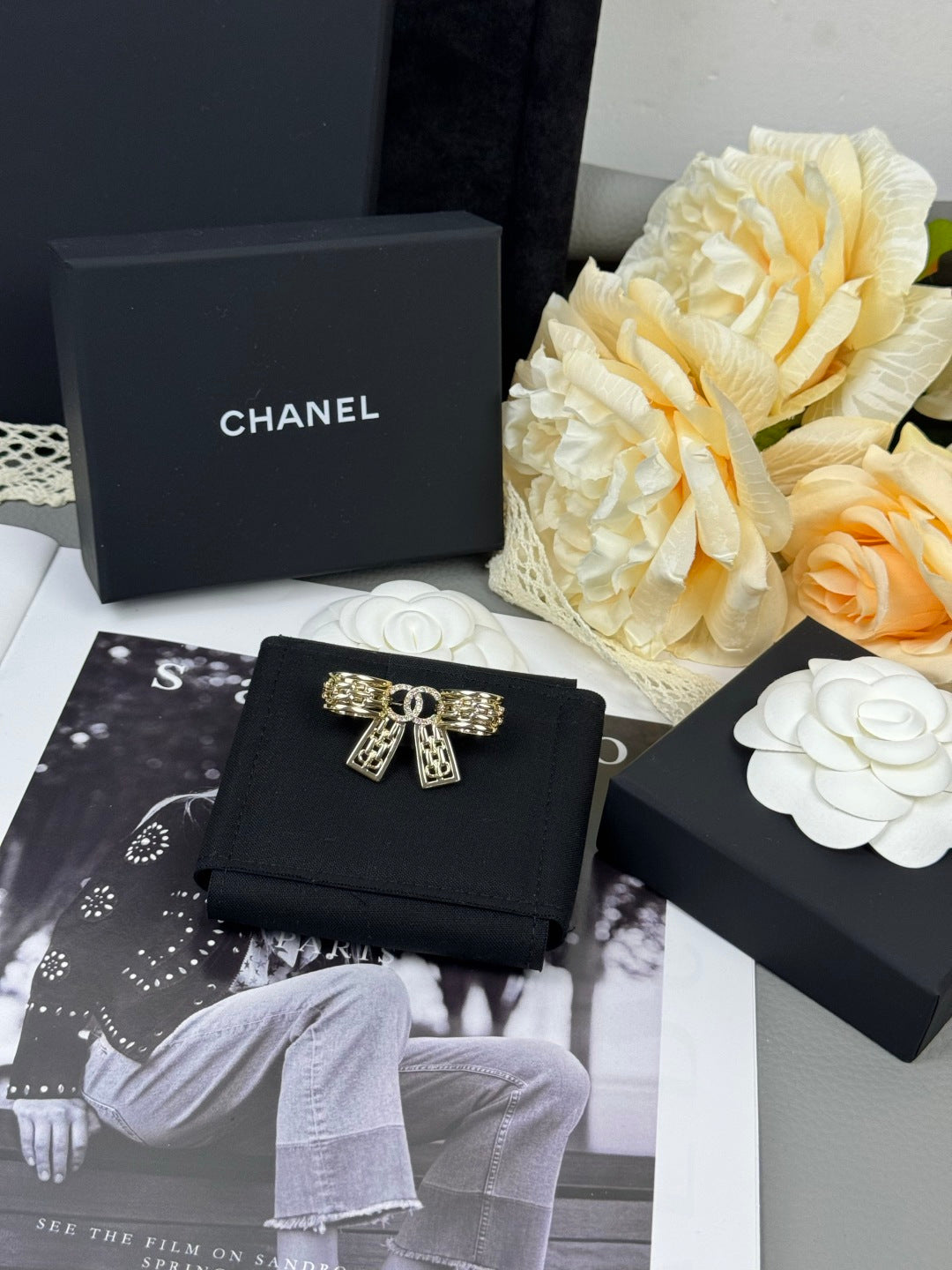 [⭐Corinne]25K Hollow Bow Brooch