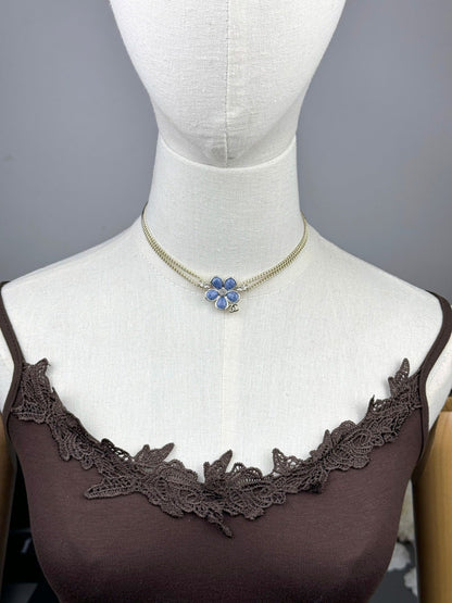 [⭐Corinne]New Blue Floral Double-Layer Necklace