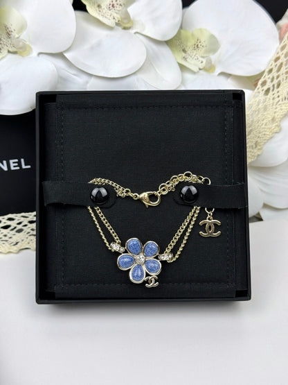 [⭐Corinne]VOLTE New Blue Floral Double-Layer Bracelet