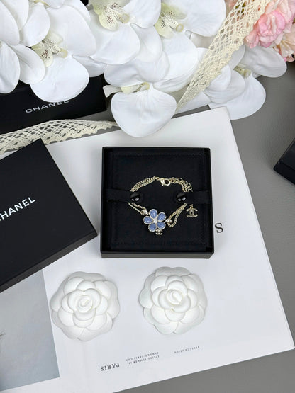 [⭐Corinne]VOLTE New Blue Floral Double-Layer Bracelet