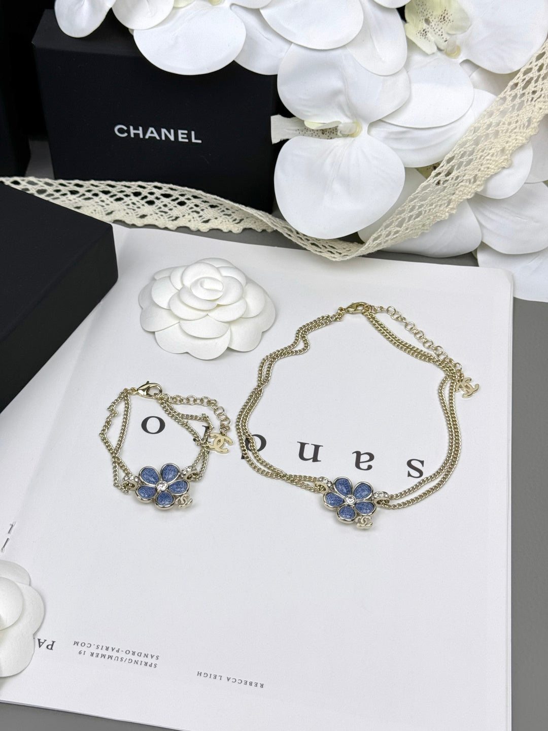 [⭐Corinne]VOLTE New Blue Floral Double-Layer Bracelet