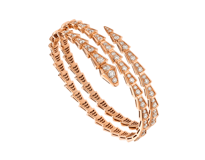 [⭐Corinne]SERPENTI BRACELET PINK GOLD DIAMOND DOUBLE ROW
