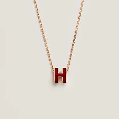 [⭐Corinne]HM CLIC RED ENAMEL GOLD NECKLACE