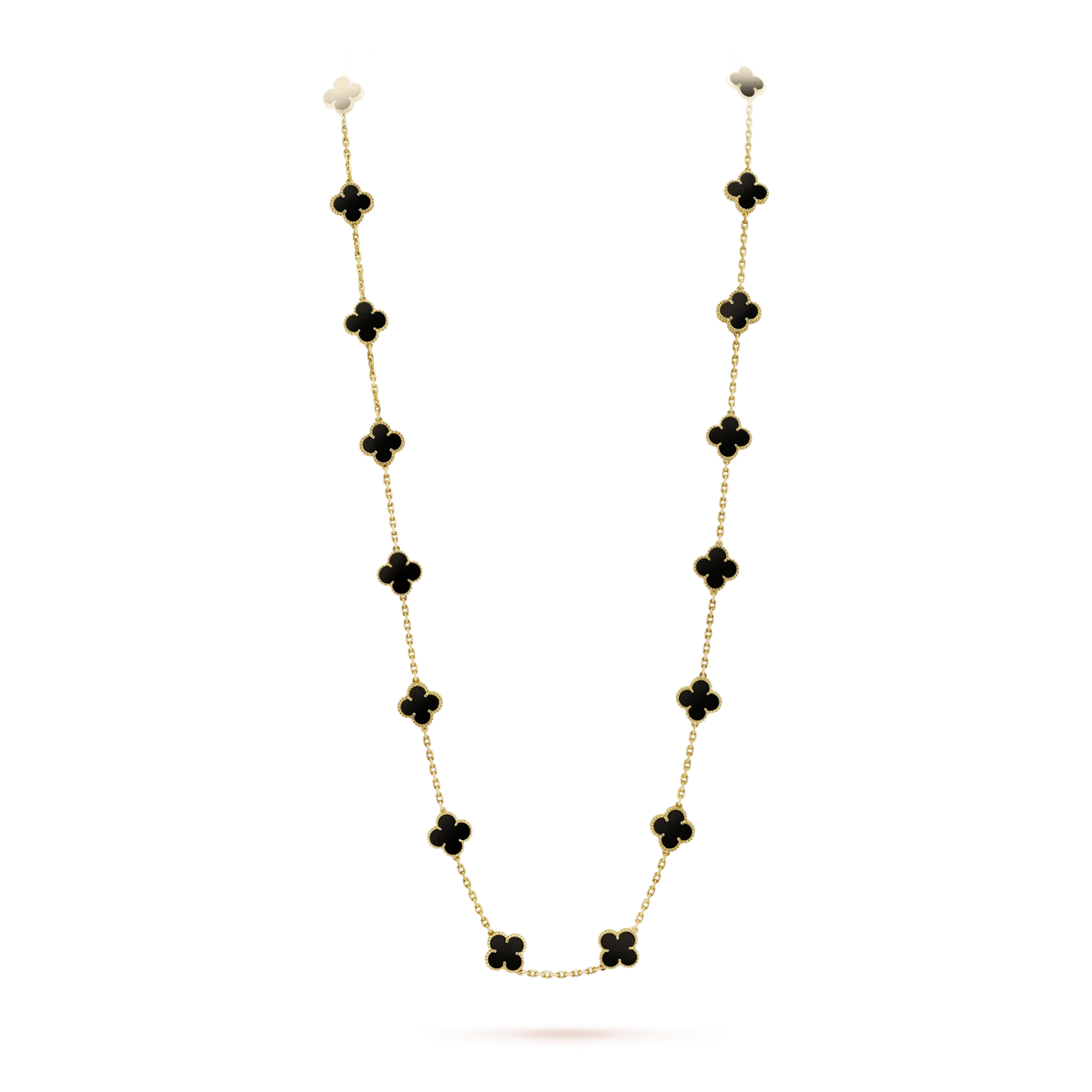 [⭐Corinne]CLOVER 20 MOTIFS ONYX NECKLACE