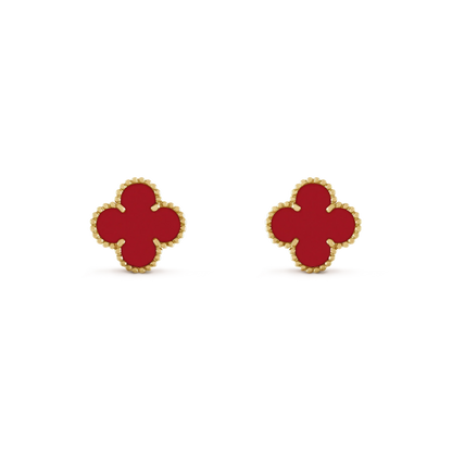 [⭐Corinne]CLOVER MINI 9.5MM CARNELIAN EARRINGS