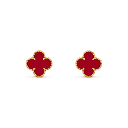 [⭐Corinne]CLOVER MEDIUM 1 MOTIFS CARNELIAN  EARRINGS