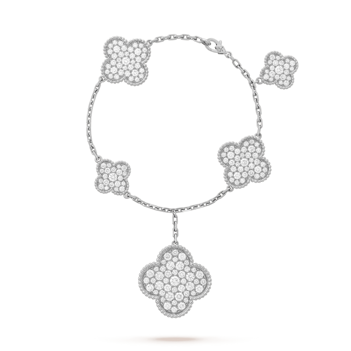 [⭐Corinne]CLOVER 6 MOTIFS SILVER DIAMOND BRACELET
