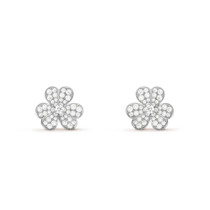 [⭐Corinne]CLOVER COMOS DIAMOND EARRINGS SILVER