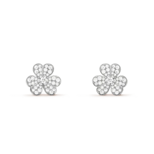 [⭐Corinne]CLOVER COMOS DIAMOND EARRINGS SILVER