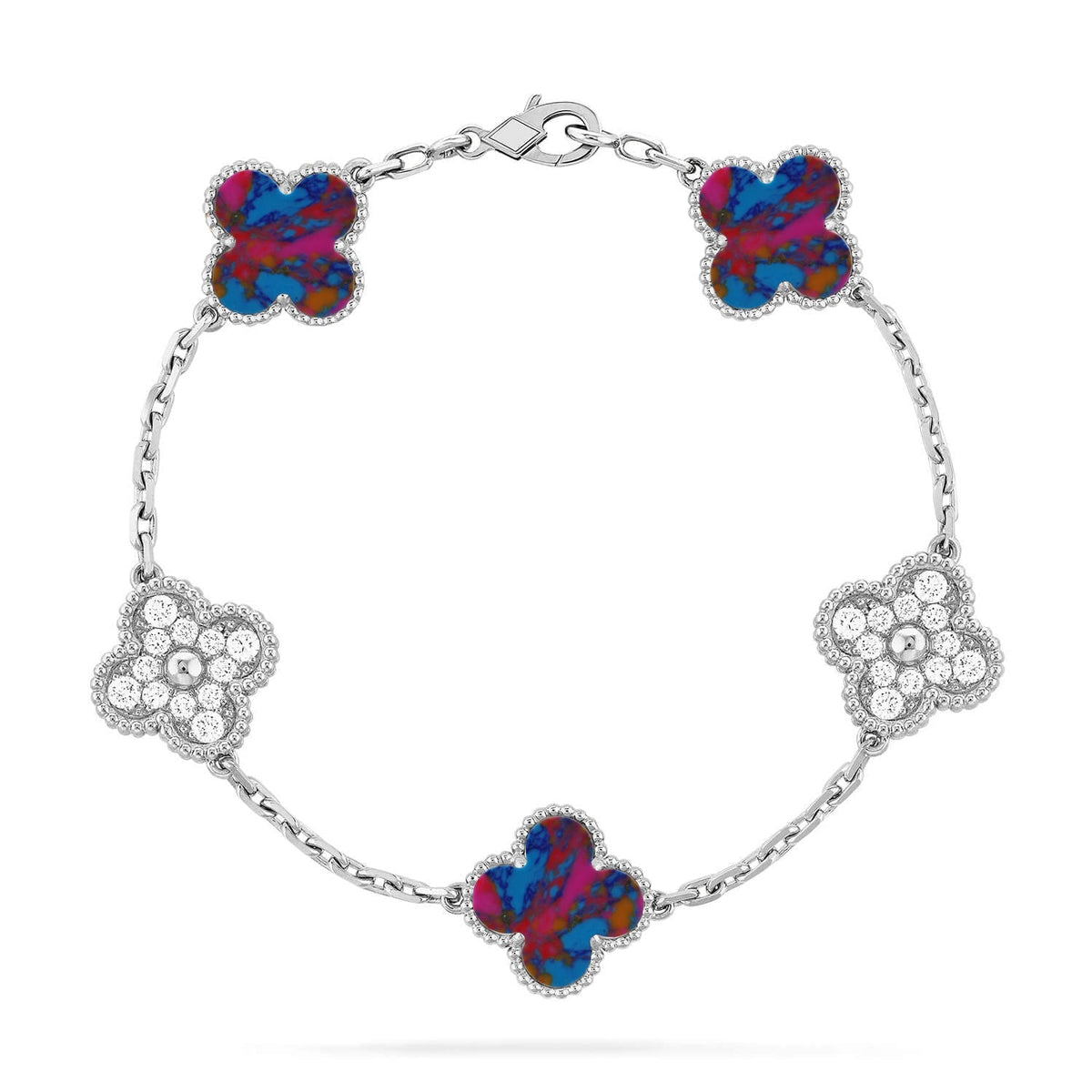 [⭐Corinne]CLOVER 5 MOTIF COLOR GEMSTONES BRACELET COLLECTION